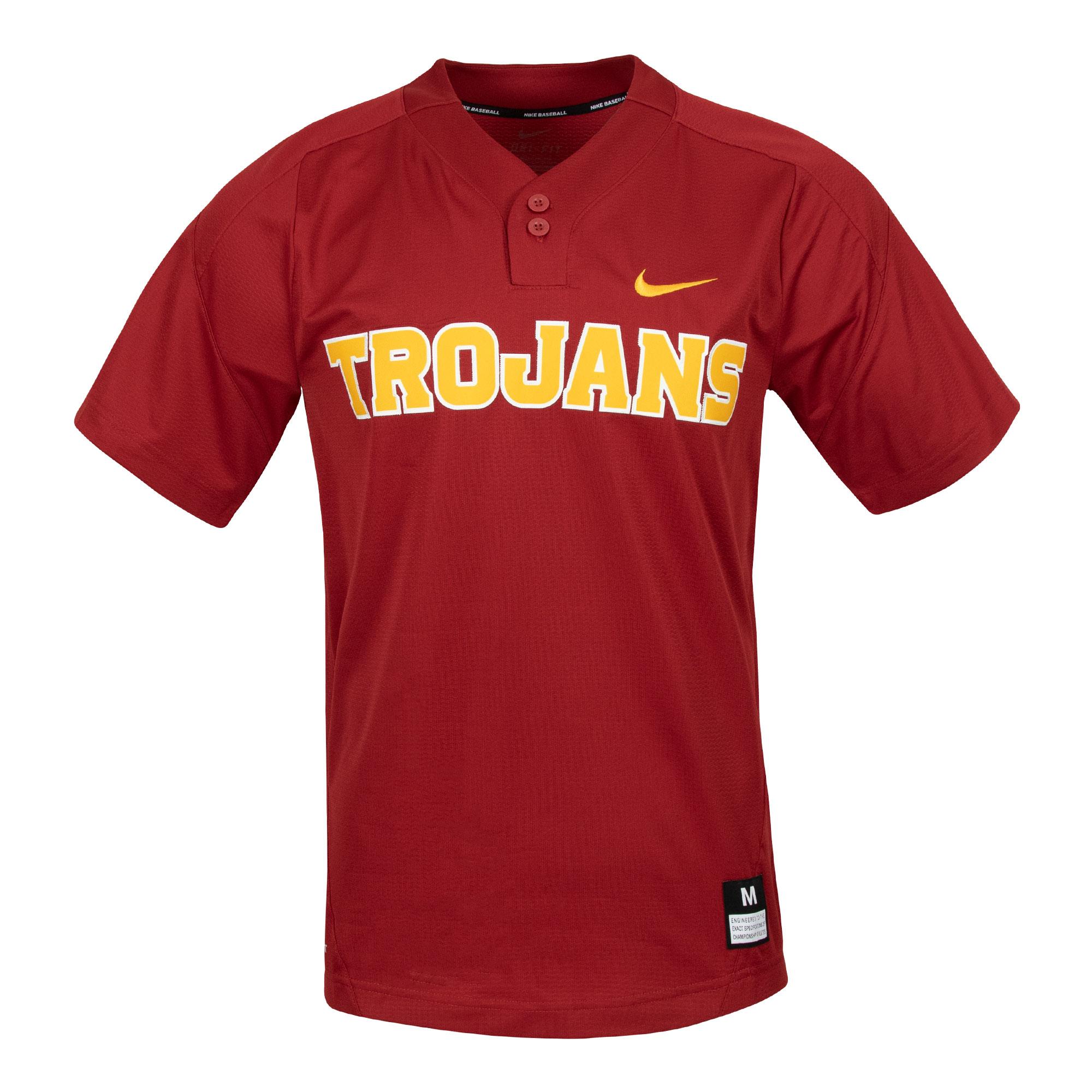 Trojans BCS Mens 2 Button Replica Baseball Jersey image01